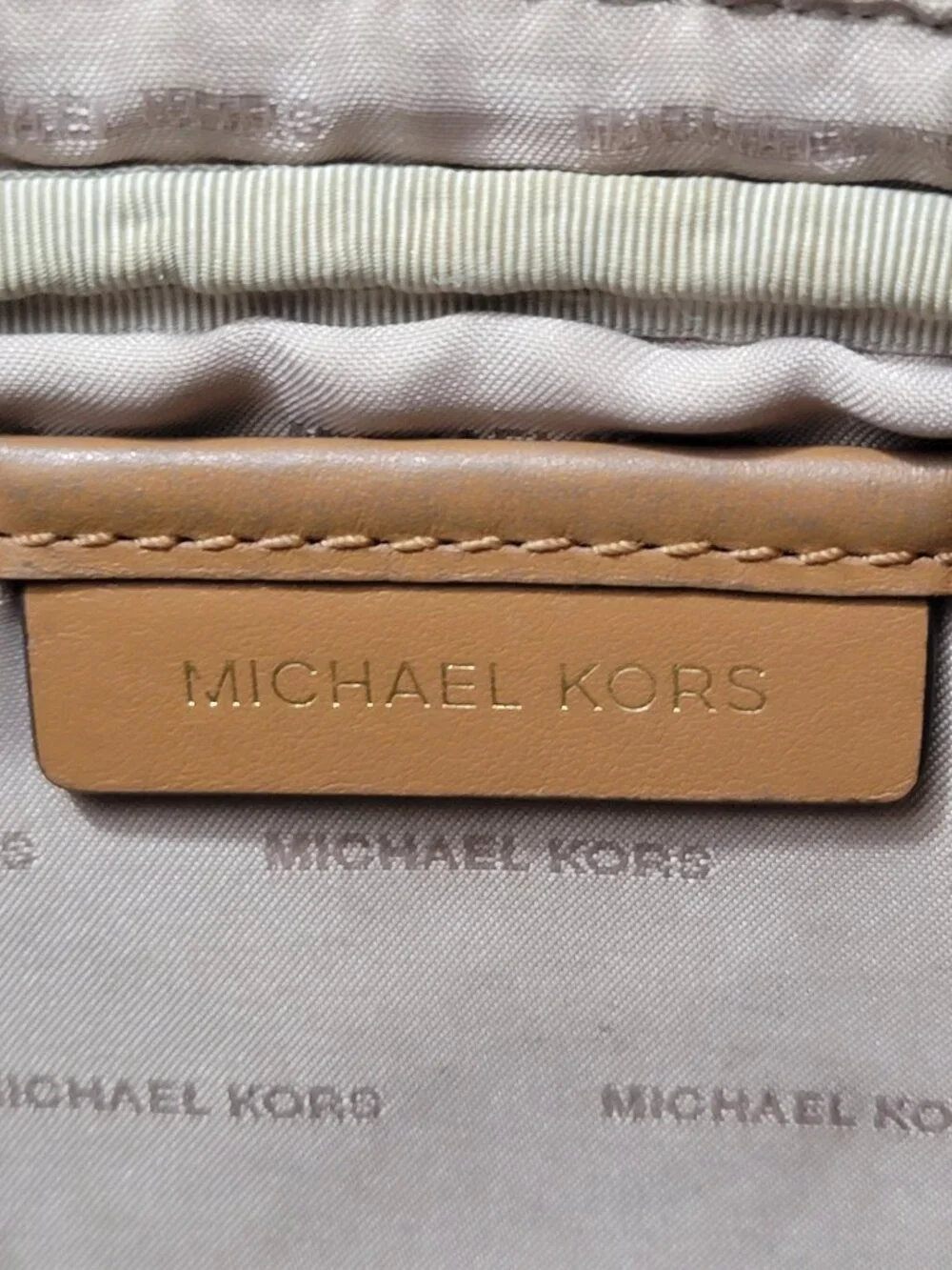 Michael Kors Jet Set Large Crossbody Handbag Brown Signature MK Chain Bag Purse